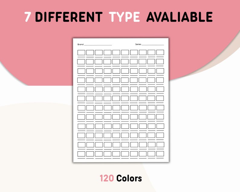 Color Swatch Chart Blank Color Chart Printable, Minimalist Color Swatch
