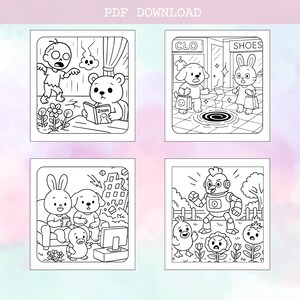 Cute disaster themed adult coloring book digital download