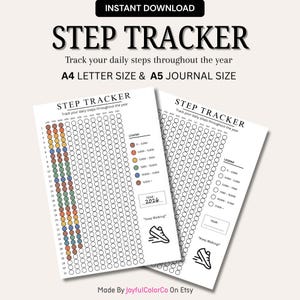Daily Step Tracker Printable | Year-at-a-Glance Walking Log | A4 A5 PDF