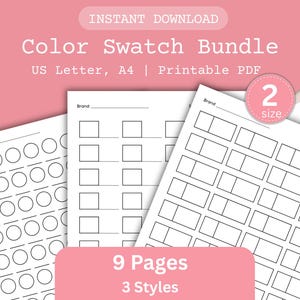 PDF zum ausdrucken, Kreis Quadrat Rechteck Layouts, Paletten Vorlagen, Sofort Download