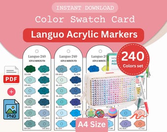 Languo 240 acrylstift staalkaart | Afdrukbare kleurenkaart (pdf)
