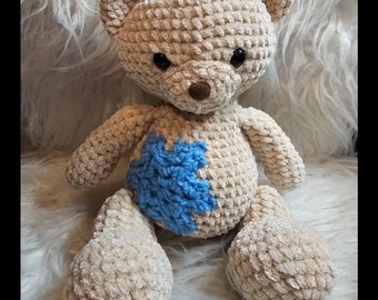 Snowflake Ivory Gold Sparkle Teddy Bear