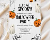 Let's Get Spooky Invitation Halloween Party Invitation Digital Halloween Invite Spooky Halloween Invitation Halloween Party Invite