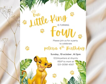 Lion King Invitation Lion King Birthday Invitation Lion King Party Lion King Editable Invitation Lion King Canva Printable File