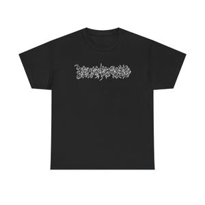 May include: Black t-shirt with the white text "Decomposed Flesh" in a gothic font across the chest. The shirt is a basic crew neck style, made of a soft material. The design is centered and prominent.