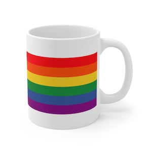 Pride Rainbow Becher, 11 Unzen Kaffeetasse, LGBTQ + Geschenk, bunte Tassen, lebendiges Trinkgeschirr, perfekt für Feste