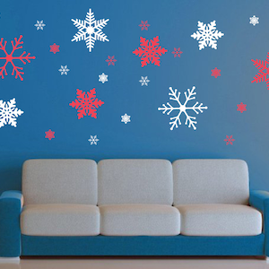 Weiße Schneeflocken Fensteraufkleber - Winter Wanddekoration PVC