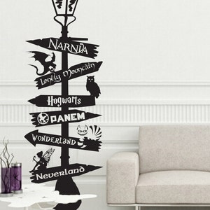 Fandom lamp sign post fairy tales geek books nursery rhymes pixie storybook fairy tales geekery