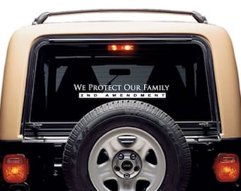 INDEPENDENCE DAY- We Protect Our Family 2nd Amendment decal- car truck Protect the United States Constitution Right to keep and bear Arms