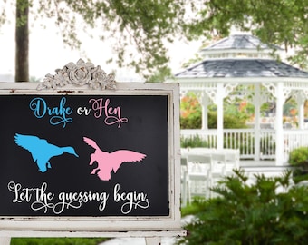 Gender Reveal Drake or Hen CUSTOMIZABLE archery Wall Decals Living bedroom Decor newborn Hunting Rustic Decoration Wild Game hunting baby