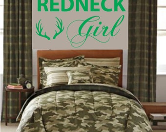 Redneck Girl Wall Truck decal– Pintail duck Deer antlers- living room, bedroom, Girl Nursery Baby , duck deer Hunting décor, truck country