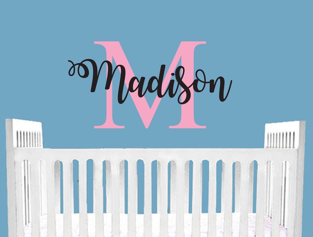 Personalized Childs Name Monogram Decal Nursery Kids Childrens Newborn ...