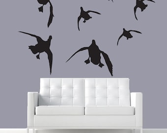 Mallard Wall Decal Silhouettes – Cupped Mallard Ducks- living room, bedroom, Boy Girl Nursery Baby , duck Hunting décor, truck, car, van