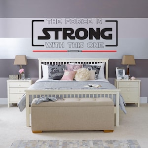 La fuerza es fuerte con este un sable de luz doble pared calcomanía - guardería niños dormitorio decoración etiqueta de la pared