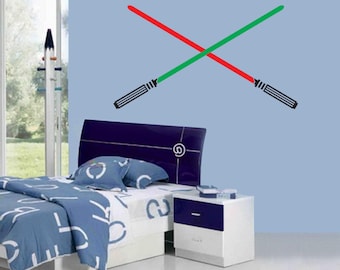 Customized Name and Lightsaber wall decal- Nursery Kids Bedroom Décor Wall Decal custom boy girl crib bedroom