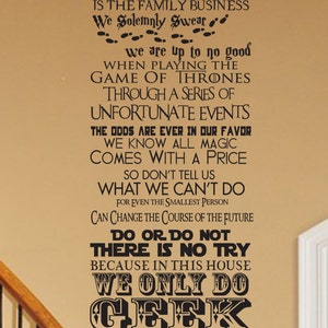 In This House We Do Geek V7 CUSTOMIZABLE Wall Decal Fandom 