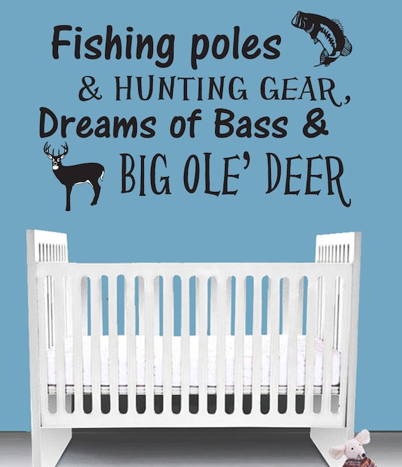 Childrens Room - Wall Decals Nursery Hunting Fishing Deer Baby