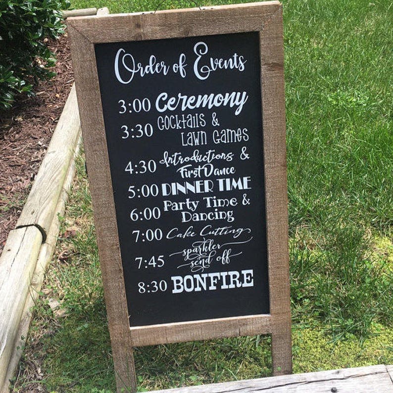 Wedding CUSTOMIZABLE Order of Events Decal for