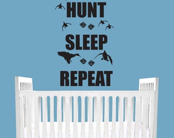 Duck Hunt Sleep Repeat living room, bedroom, Boy Girl Nursery Baby , duck Hunting décor, truck, car, van decor art mallard duck hunting