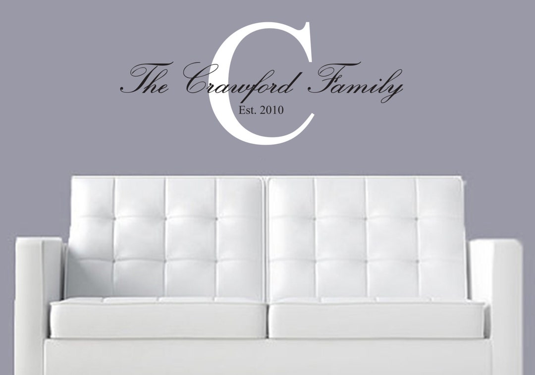 Personalized Family Name Monogram Decal Family Name Wall - Etsy
