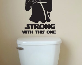 The Flush is Strong with this one toilet bathroom decals Bathroom Kids Décor Toilet training Decal art Tub decorations guest bath fantasy