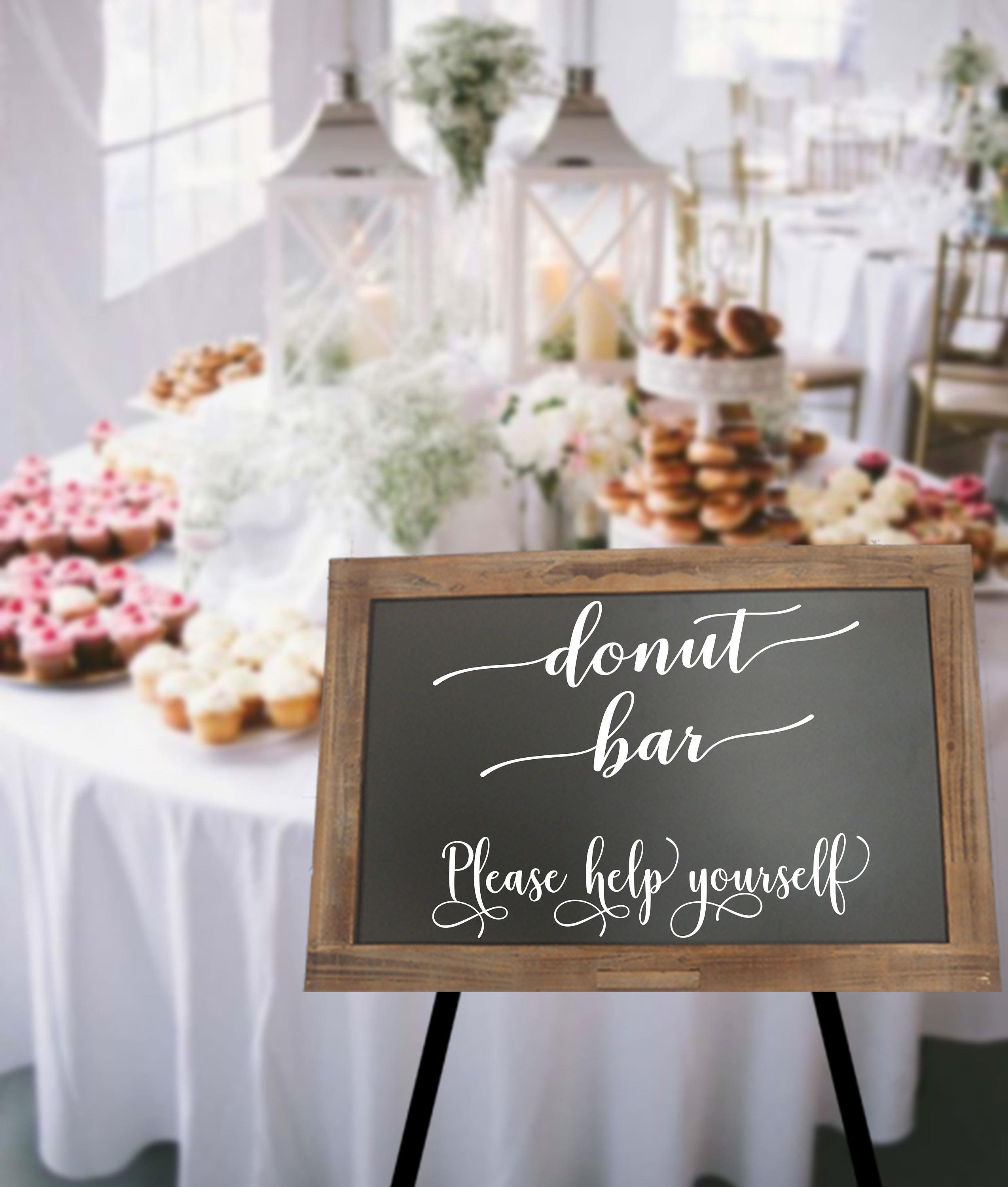 Wedding Donut Bar Welcome Decal For Sign Customized Zoom