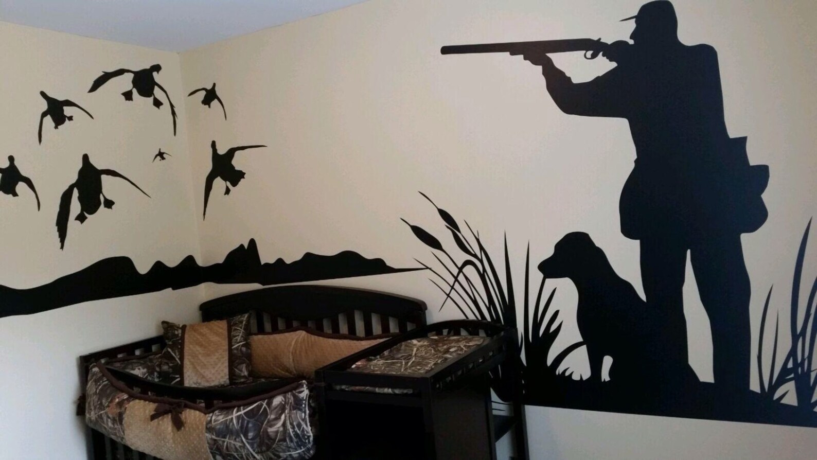 Mallard Duck Hunting Wall Decal Large Hunter and Dog Duck Etsy