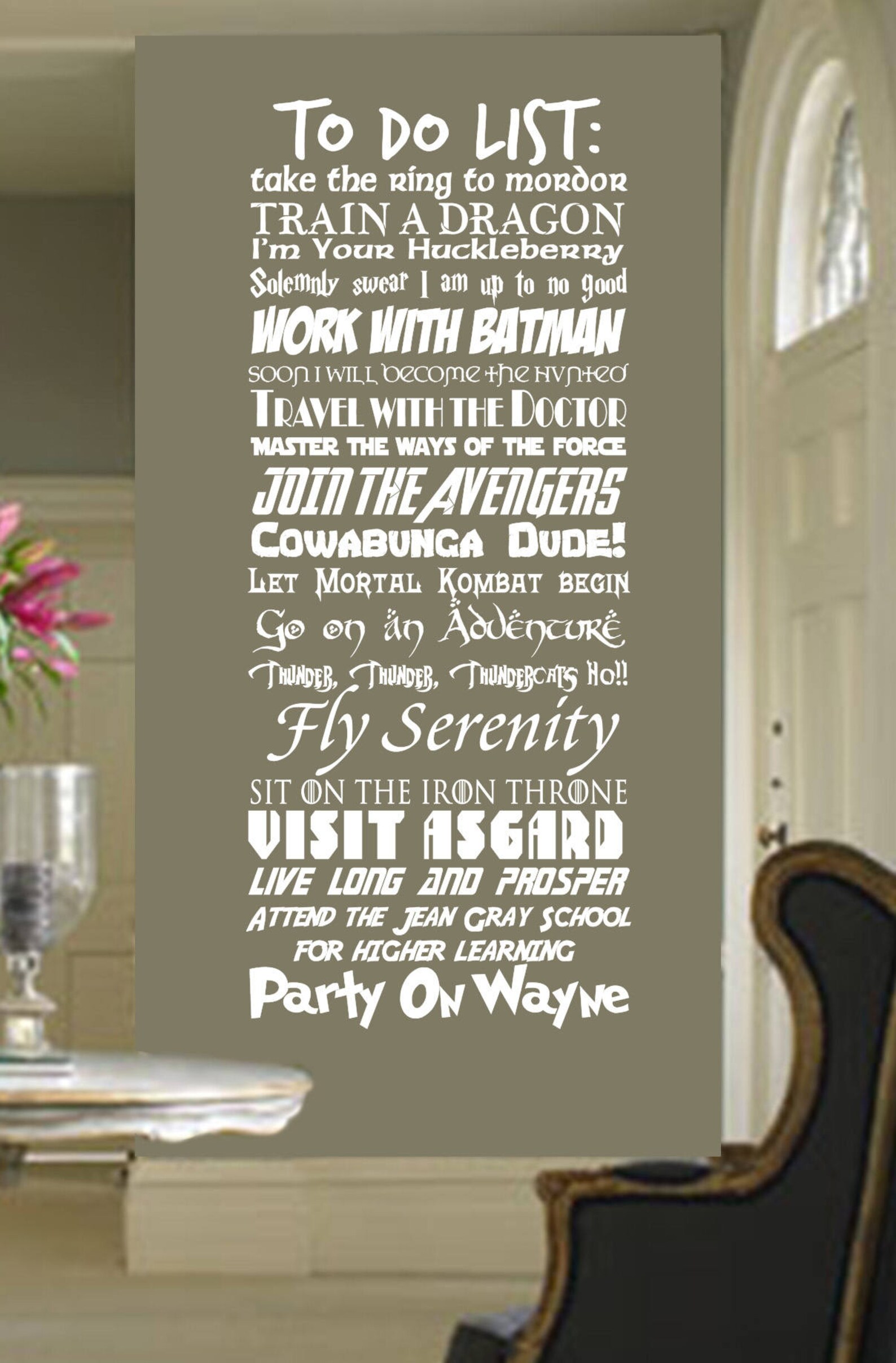 Geek to Do List V5 Wall Decal CUSTOMIZABLE Fantasy Geekery Storybook ...