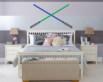 Lightsaber muur sticker - master slaapkamer woonkamer ontwaakt Nursery kinderen slaapkamer interieur storybook kinderkamer jongen meisje wieg aangepaste