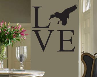 LOVE landing Mallard Wall Decal – Mallard Ducks- living room, bedroom, Boy Girl Nursery Baby , duck Hunting décor, truck, car, van