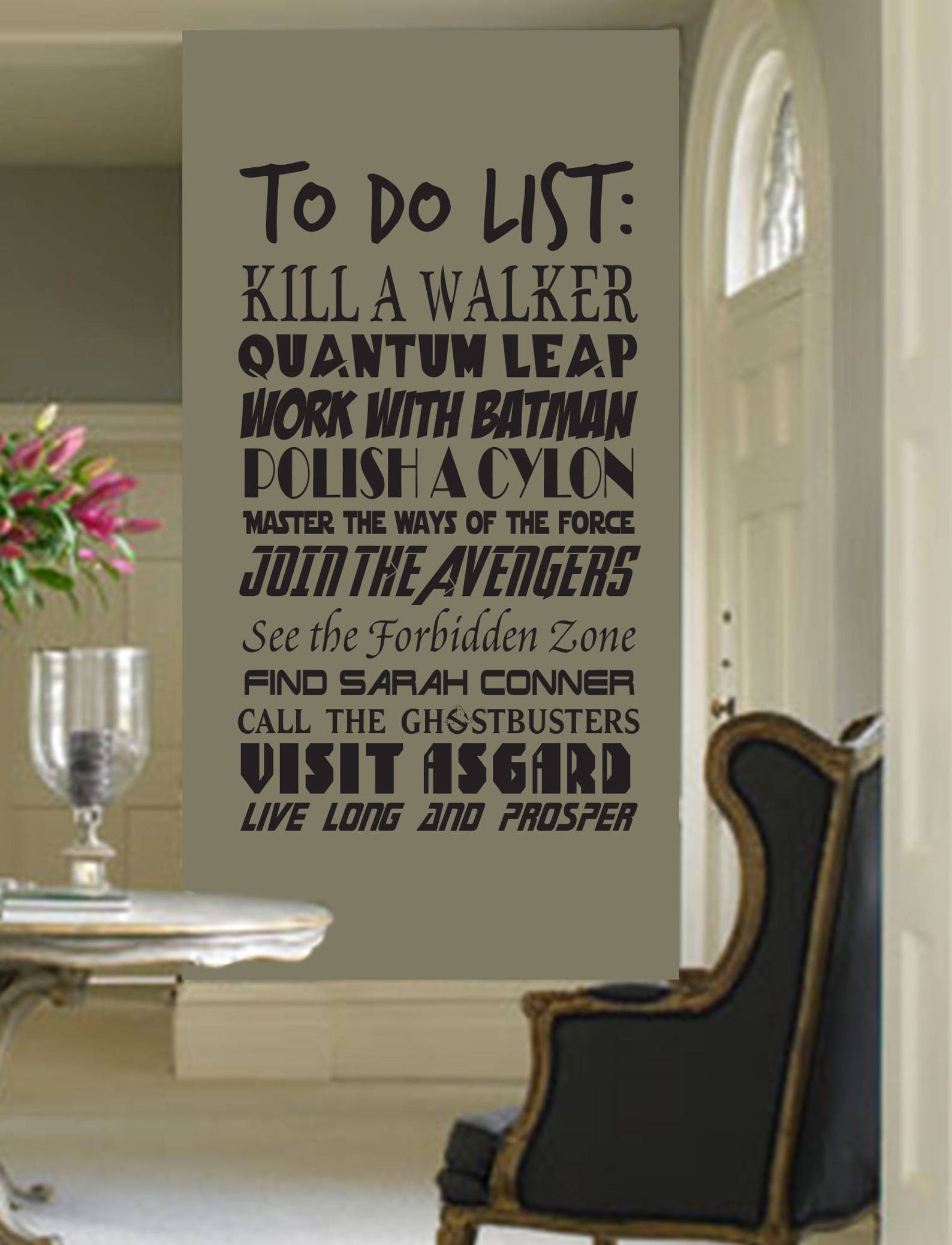Geek to Do List V3 Wall Decal CUSTOMIZABLE Fantasy Geekery Storybook ...