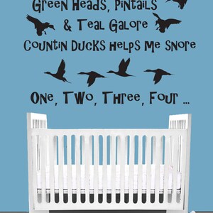 Greenheads Pintails Teal galore I count ducks wall decal living room, bedroom, Boy Girl Nursery Baby , duck Hunting décor, truck, car, van