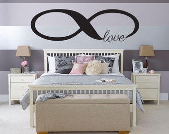 Love Infinity Bedroom Wall Decal - Bedroom Dining Living Art Decor Decoration Headboard Children Nursery Romance Kiss Love Valentine's