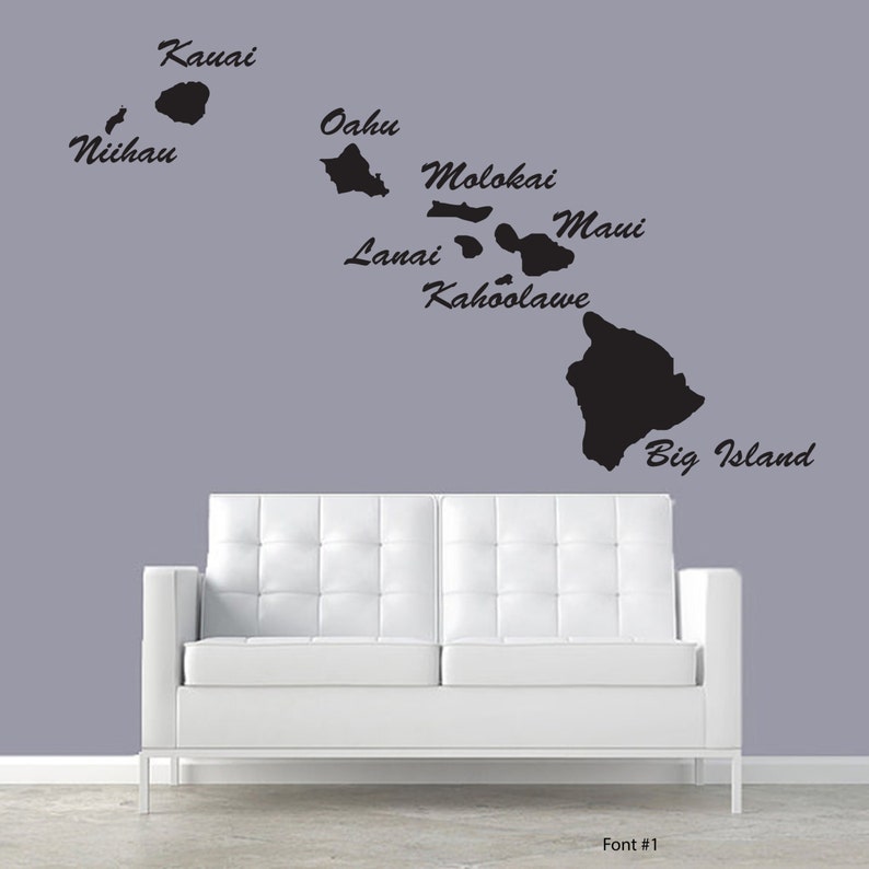 Hawaiian Islands Large Décor Wall Decal Custom Living Room Etsy