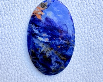 Natuurlijke ovale sodaliet cabochon, blauwe edelsteen voor het maken van sieraden (44 x 28 x 5 mm)