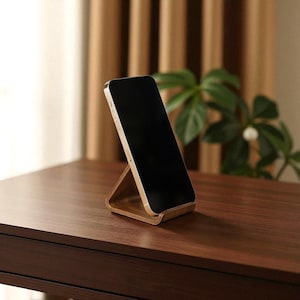 Telefonständer aus Holz. Schreibtisch Organizer und Telefonhalter für Büro, Zuhause, Schlafzimmer, Küche, Wohnzimmer, Arbeitstisch, Nachttisch, Geschenkidee