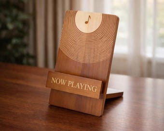 Schallplattenständer | Solid Holz LP & CD Display | Jetzt spielen Schallplattenhalter | Vinyl Sammelständer | Musik-Liebhaber-Schallplattenregal-Regal