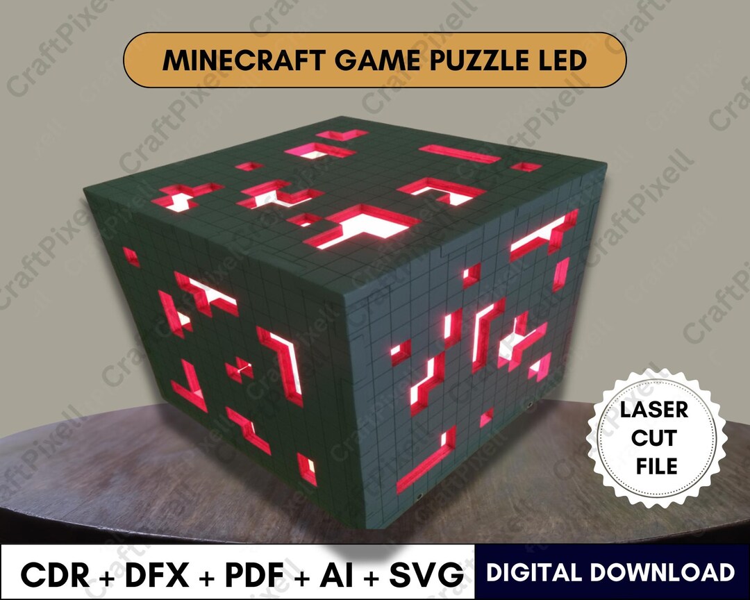 Minecraft Inspired Pixelated Gaming Lantern Night Light | Unique Geek ...