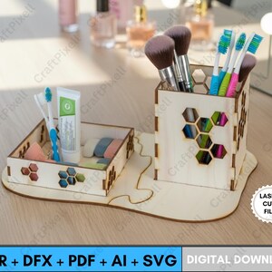 Laser Cut Desk Organizer SVG Dxf Cdr Ai Pdf Files, Multifunctional ...