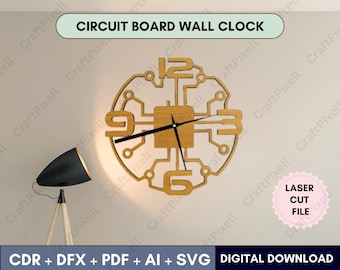 Steampunk Gear Clock Laser Cut File | 3D Roman Numerals (Digital Download)