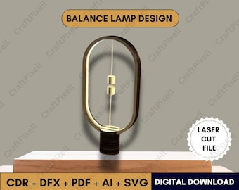 3D Balance Lamp Laser Cut Files, Tealight Lantern SVG (Digital Download)