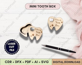 Tooth Fairy Box SVG Laser Cut File | Wooden Keepsake (Digital Download)