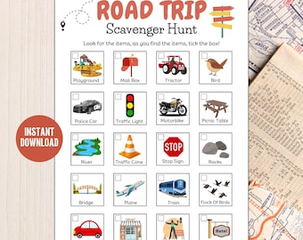 Printable Road Trip Scavenger Hunt: Family Car Ride Game (PDF Download)