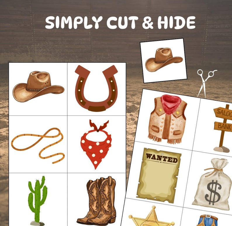 Cowboy Scavenger Hunt, Kids Birthday Party Game (PDF) - Etsy