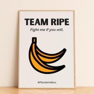 Plantain Wars Print: Playful African Food Poster, Kitchen Wall Art (Unframed)