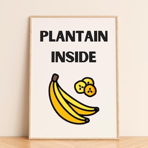 Plantain Food Art Print: Playful African Food Kitchen Poster (Instant Download)