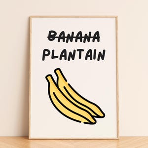 Plantain Art Print: Playful African Food Kitchen Wall Decor (Instant Download)