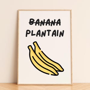 Plantain Art Print: Playful African Food Kitchen Wall Decor (Unframed)