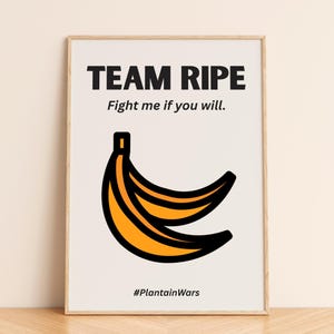 Plantain Wars Poster: Playful African Food Kitchen Art (Instant Download)