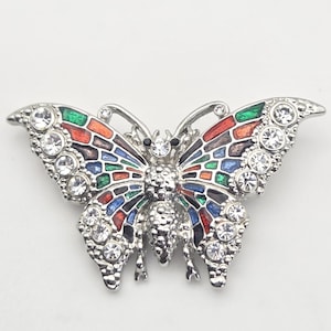 Vintage Butterfly Broach / Rhinestones Broach / Pretty Insect Pin / Vintage Broach / Vintage Jewelry / Butterfly Lover Gift / Vintage Lover